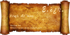 Engl Ákos névjegykártya